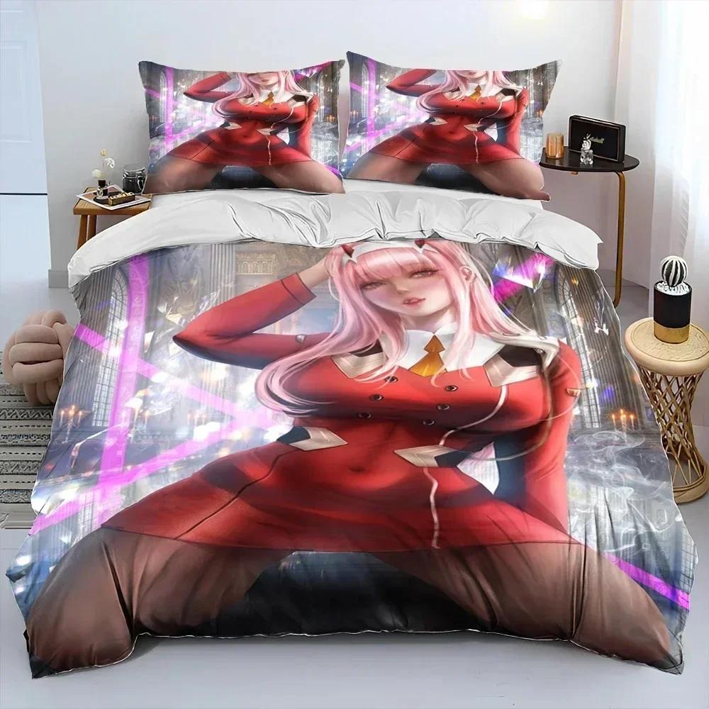 Comforter 3D Zero Two Darling In The Franxx Anime Comforter Bedding Set Bed Set Queen Size Bedding Set
