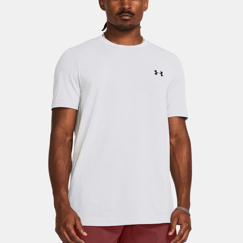 Under Armour UA Vanish Logo Print Crew Neck Short Sleeve T-Shirt Men Tops White 1382801-100