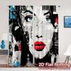 2D Flat Printing JIT 2pcs Curtains (Without Rod) Avant-Garde Muse Modern Curtains Digital Printed 100% Polyester Curtains
