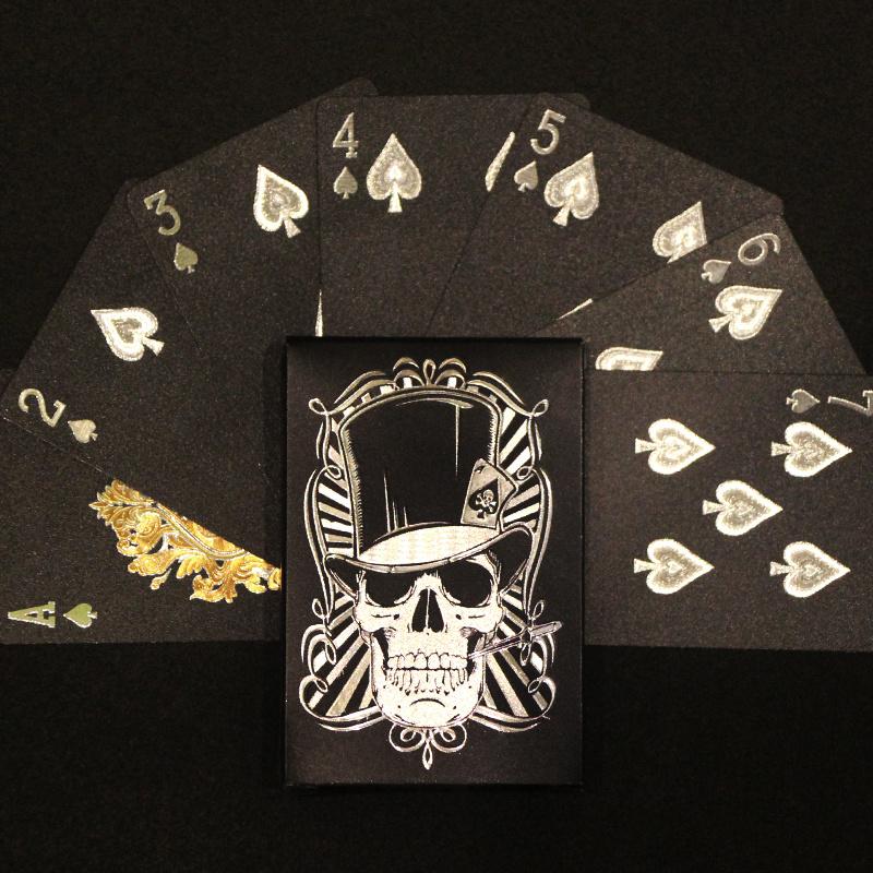 Skull Playing Cards Waterproof Magic Poker Suit Gold Silver Durable Card Set Classic Party Game for Family Gift Collection
