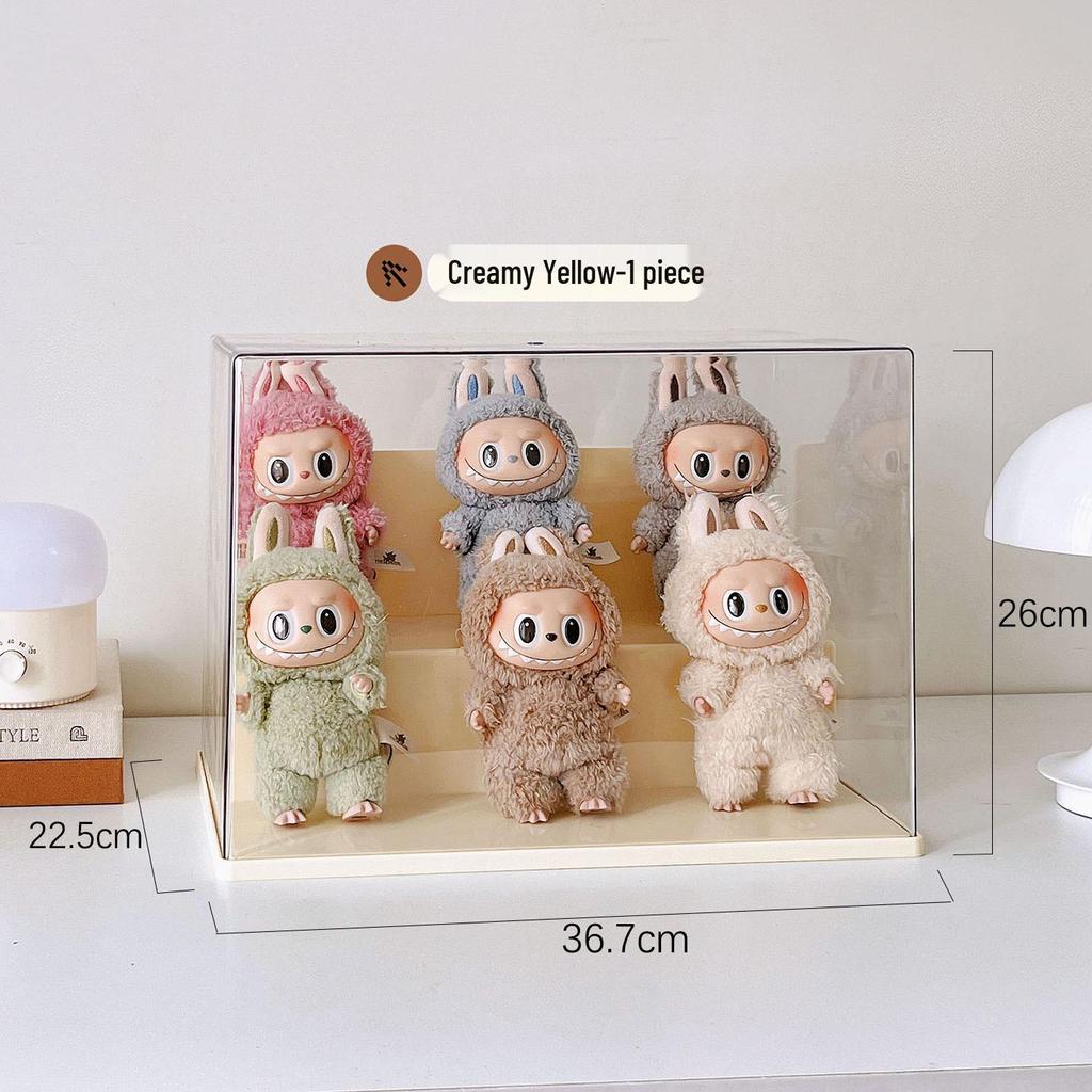 Rotating Labubu Plush Figurine Display Box and Stand