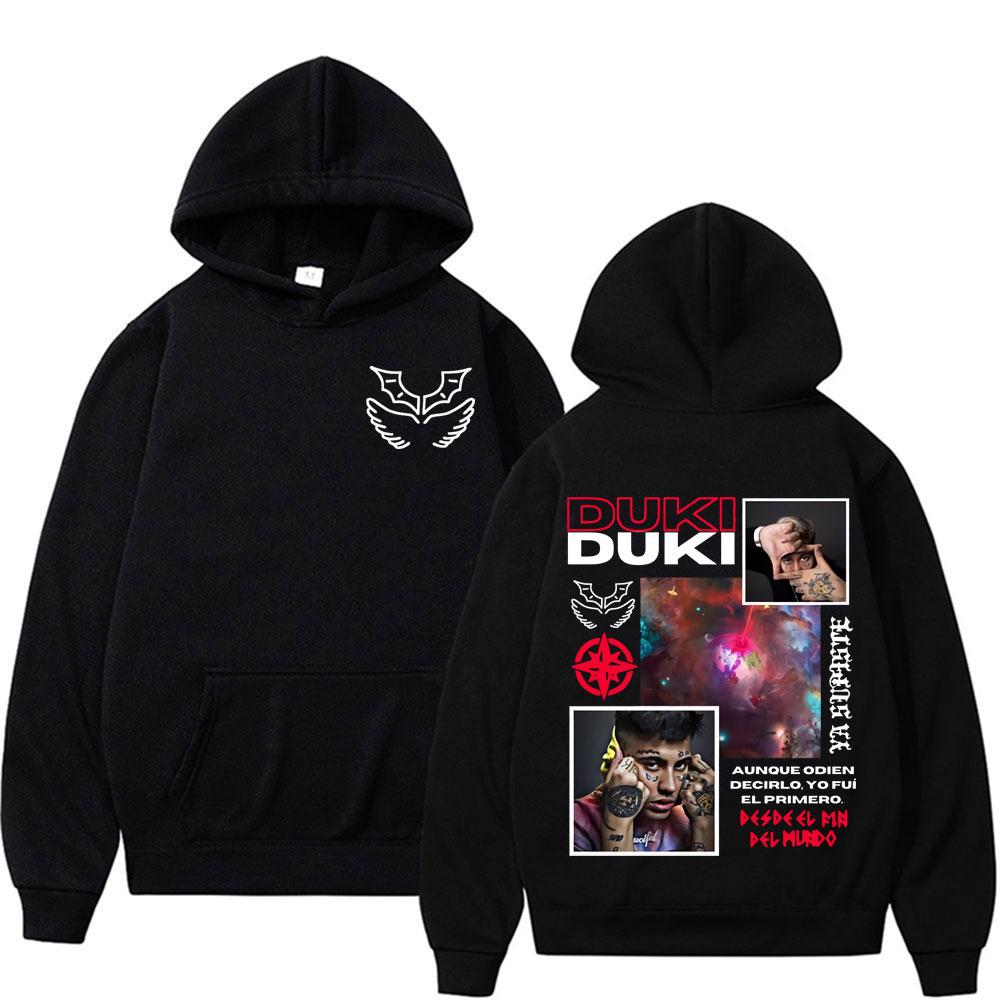Rapper Duki Ameri 2024 Tour Grafik-Hoodies für Herren Damen Lässige Fleece Hochwertige Sweatshirts Harajuku Hip Hop Punk Pullover