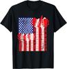 American Flag Design Guitar Patriotic Fun Gift T-Shirt Unisex T-Shirt