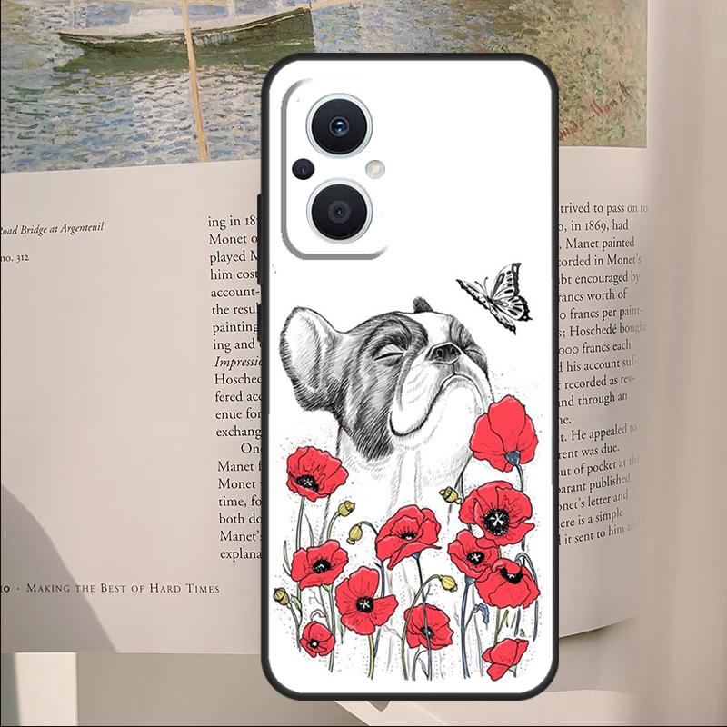 Cute Pug Dog Cover For OPPO Reno 7 8 Lite 11F 12F 13F 14F 10 11 12 13 14 Pro OPPO Find X6 X8 X9 Pro Case