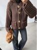 Women's European/American Style Thick Knit Pocket Button Cardigan Sweater, Autumn/Winter.