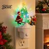 Einzigartiges Weihnachtsnachtlicht Stecker-LED-Licht Harz Leuchtender Baumlampe mit Kinder-Rentier Feiertagsdeko Wippen-Design Wand für Schlafzimmer Flur,