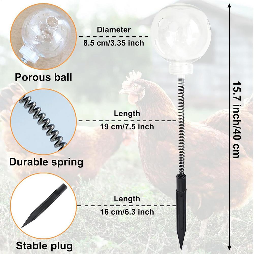 

Chicken Feeders No Waste 2 Pieces Chicken Feeder Jar With Stake Refillable Food Dispenser Movable For Training Barn Poultry