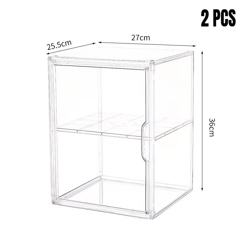 1/2/3/4PCS Acrylic Clear Display Storage Box for Fingures Foldable Display Case for Figurines Dolls Action Figure Organizer Box