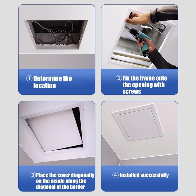 Access Panel Inspection Hole ABS Access Door Universal Plastic Push Type Inspection Port Wall Ceiling White Hatches Cover