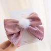 Little Girl Burgundy Bow Tang Suit New Year Hair Clip