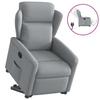 Recliner Chair with Rising Function Light Grey Fabric