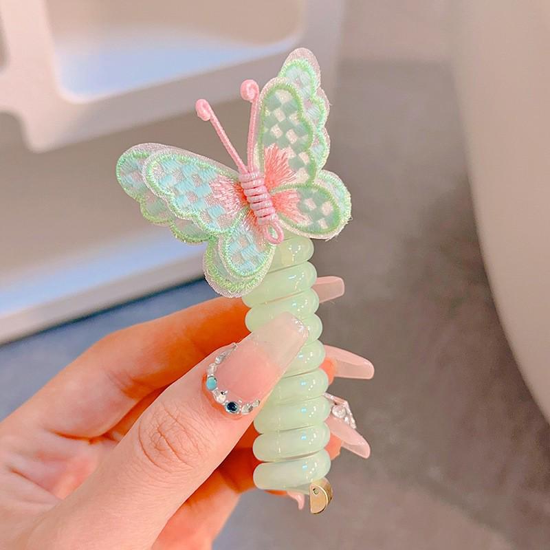 White Mesh Butterfly Pearl Hair Clip - Women's Duckbill Hairpin Bow Accessory