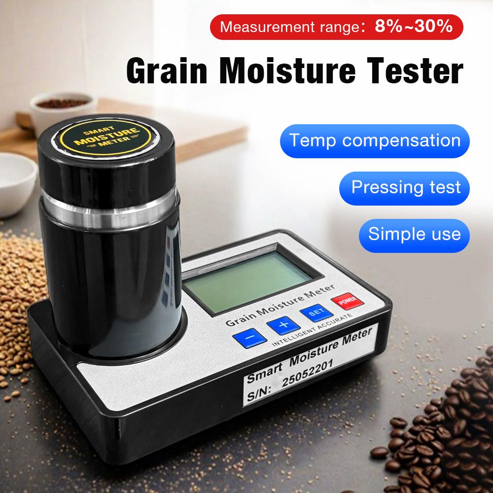 Coffee Bean Grain Moisture Meter for 19 Kinds Grains Hygrometer Humidity Tester Damp Detector Wheat Rice Grain Moisture Detector