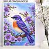 Sparkling Pearl Painting Kit with Frame Blue Bird and Purple Flowers Bead Art Canvas Relaxing Craft Home Wall Decor Gift Idea for Adults