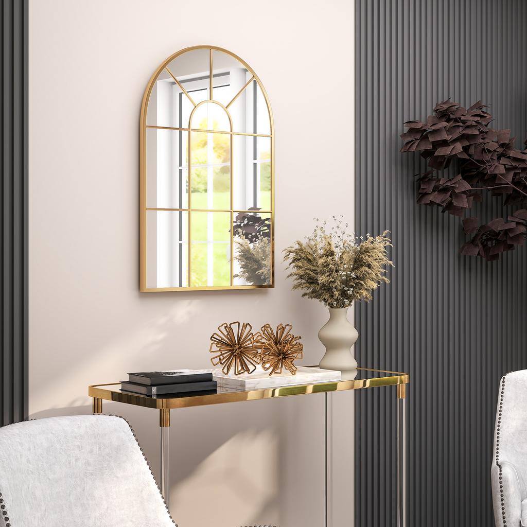 Καθρέφτης με Καμάρα και Πλέγμα 90 X 61cm - Χρυσή Απόχρωση