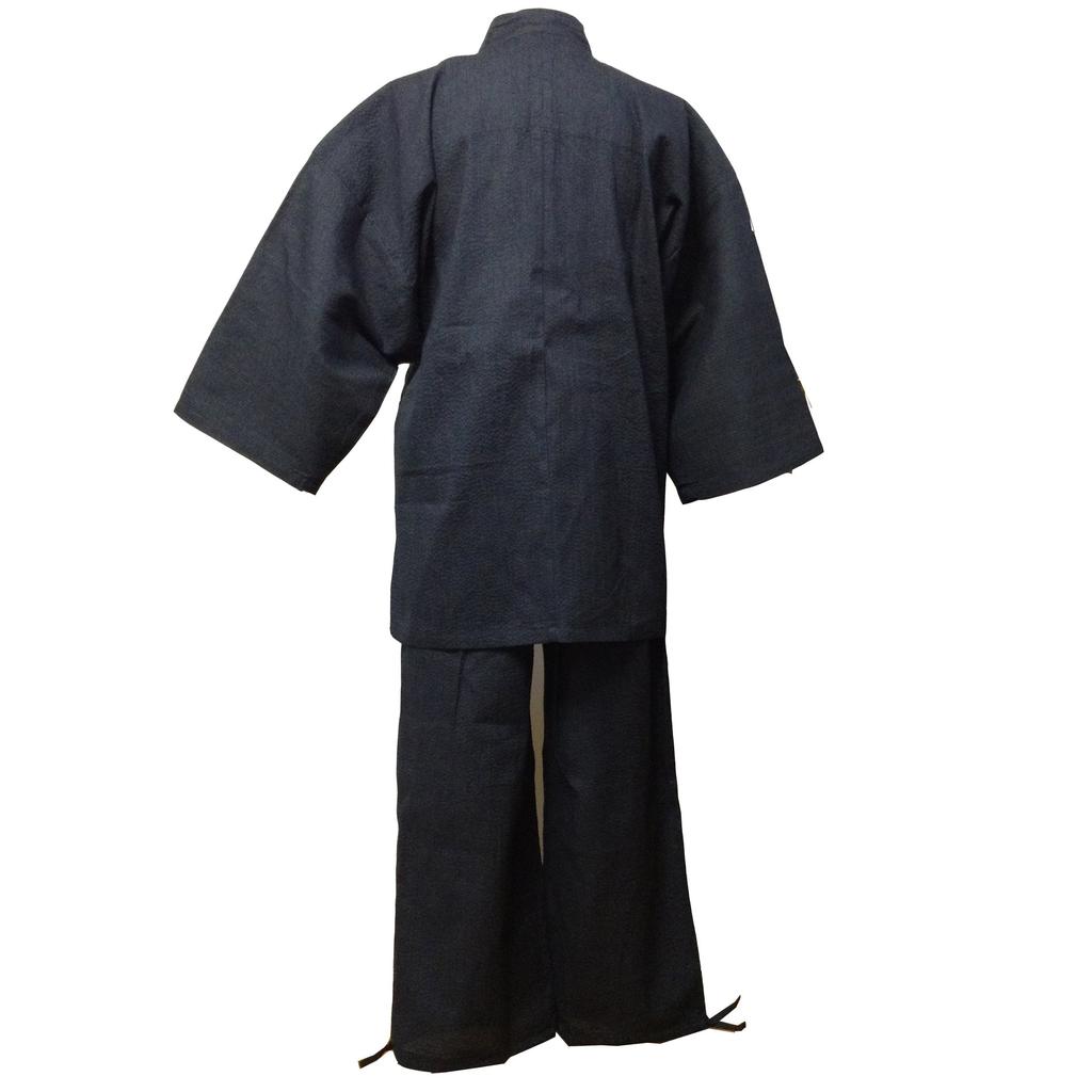 [Edoten] Cool Shijira-woven Samue (Work Clothes) (L, Gray)