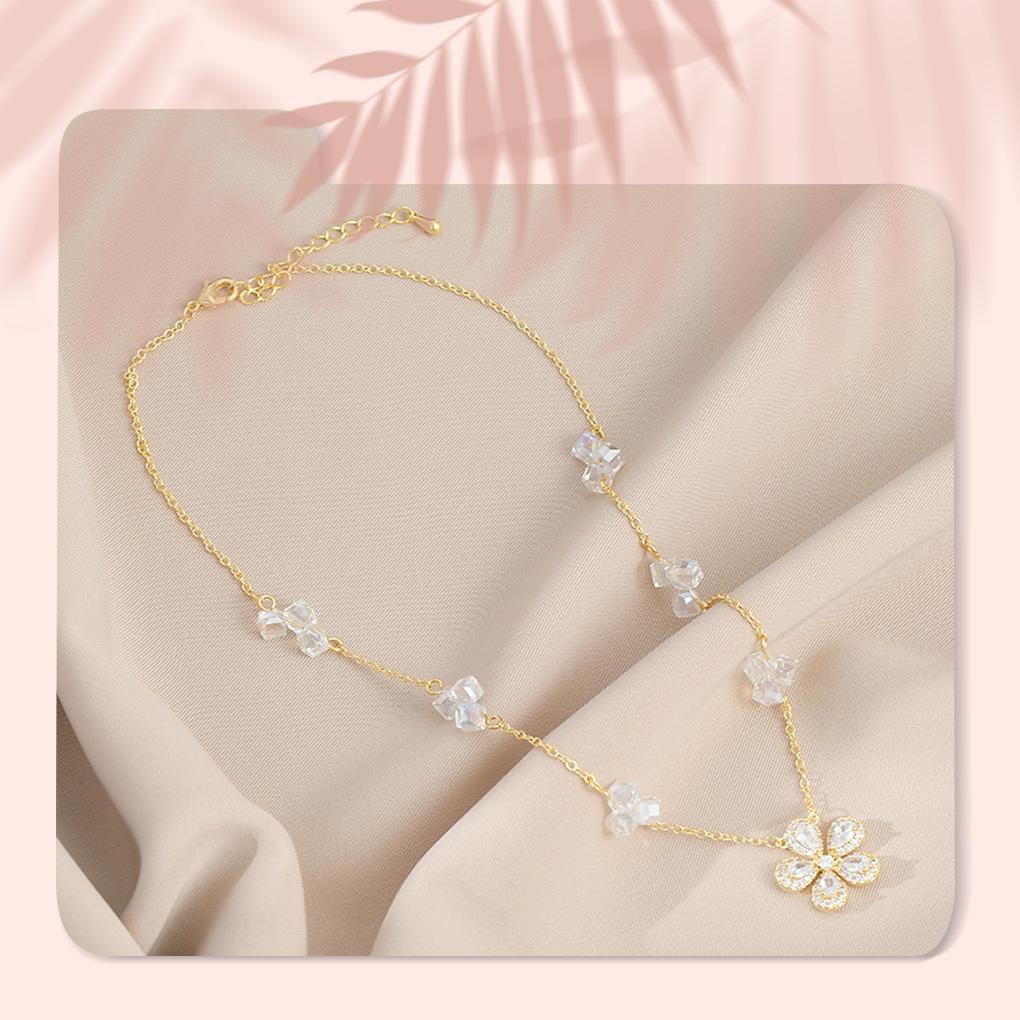 Woman Sweater Necklace Flower Pendant Chains Fashion Adjustable Copper Decor Birthday Decorations Jewelry for Jewelries