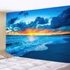 Beach Sunset Landscape Tapestry Wall Hanging Coconut Tree Printed Wall Art Hotel Room Decoration Items Aesthetic Dorm Home Decor