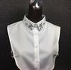 Women's Fake Collar Shirt White Fake Collar Women Detachable Collars Embroidery Cotton False Collar Shirt Col Amovible Femme