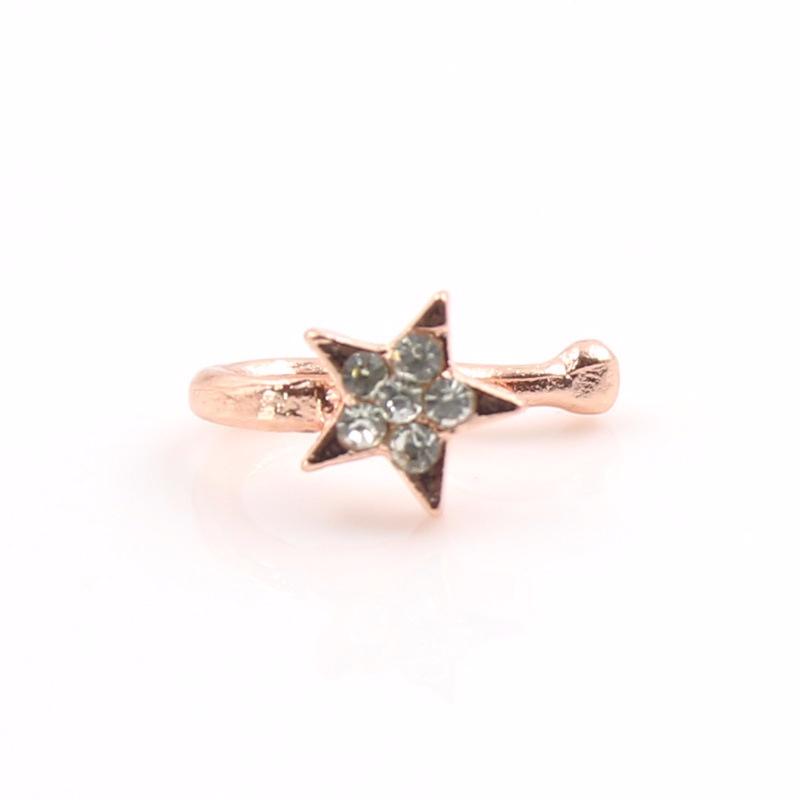 

1 шт. шпильки в форме сердца в носу, кольца, женские украшения Stars розового золота