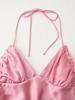Silk Satin V-neck Backless Spaghetti Strap A-line Dress for Women - New European American Style