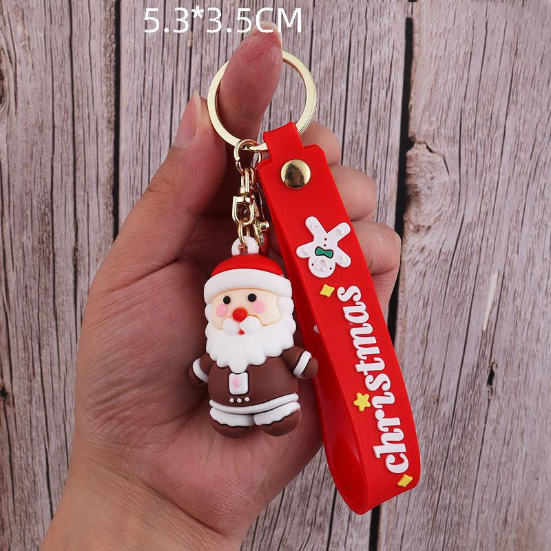 2024 New Christmas Keychain Pvc Soft Rubber Schoolbag Pendant Doll Christmas Small Gift Series Car Accessories Interior Ornament