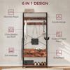 6-in-1 Industrial-Style Hallway Organiser - Brown/Black