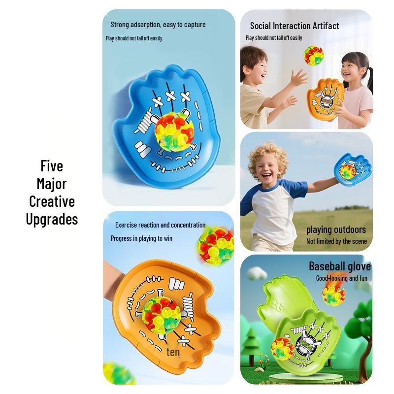 Hobby Toss & Catch Suction Cup Racket - Outdoor/Indoor Parent-Child Sticky Ball Toy