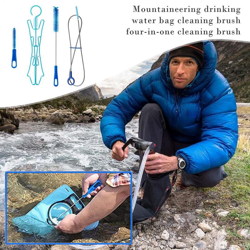 4'ü 1 Arada Hidrasyon Su Mesanesi Temizleme Kiti Çok Fonksiyonlu Su Torbası Temizleme Aracı Su Mesaneleri İçin Outdoor Kamp Malzemeleri