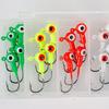 20Pcs 2.5CM/2.5G Colorful Eyes Fishhook Heavy Duty Metal Barbed Round Head Fishing Hook Freshwater Saltwater Bass Fishing Accessories