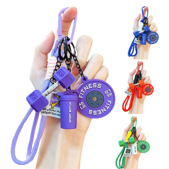 Pandantiv Chei Portabil Multifuncțional cu Șnur Împletit Sticlă de Apă Gantere Plăci Halteră Farmec Fitness Accesorii Sportive