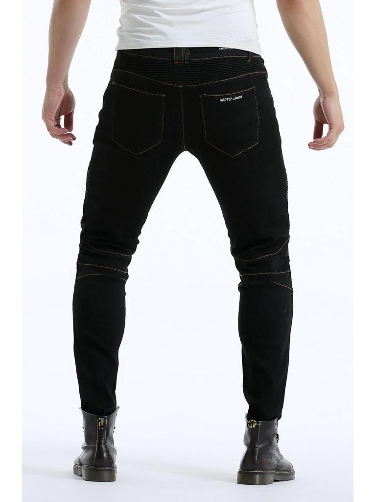 High Elasticity Straight Leg Motorcycle Riding Jeans