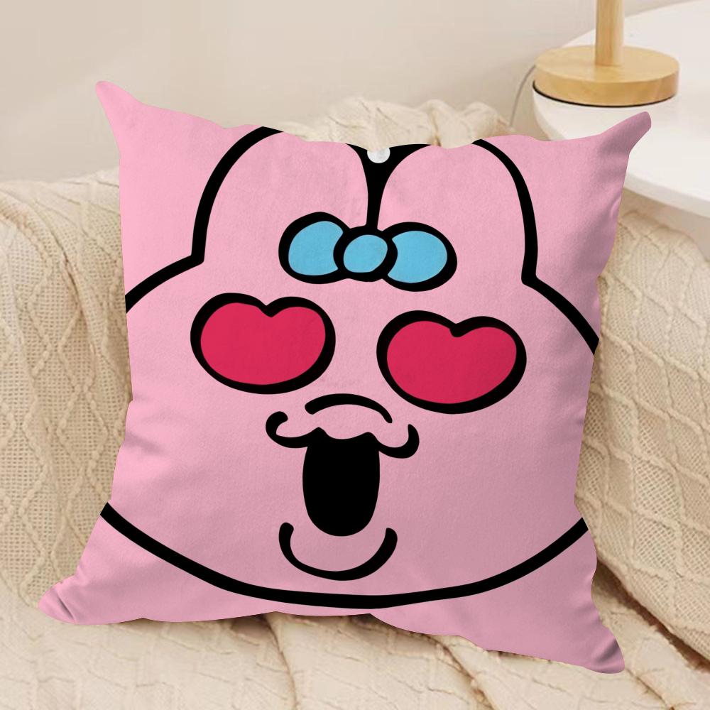 Cartoon OOpanchu Usagi Cushion Cover Silky Short Plush Invisible Zipper Dustproof Sofa Pillow Case For Home Decor