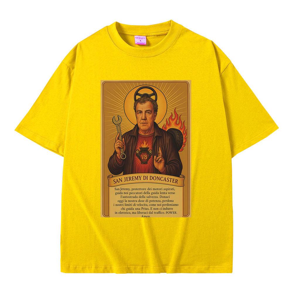 Jeremy Clarkson T-Shirt San Jeremy Di Doncaster Ausrüstung Lustige Meme T-Shirts Herren Damen Freizeit Baumwolle Übergroß Kurzarm T-Shirt