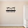 Modern Wall Mounted Key Holder and Shelf with Hooks for Keys Coats Hats Storage Entryway Living Room Decor Space Saving Metal Rack
