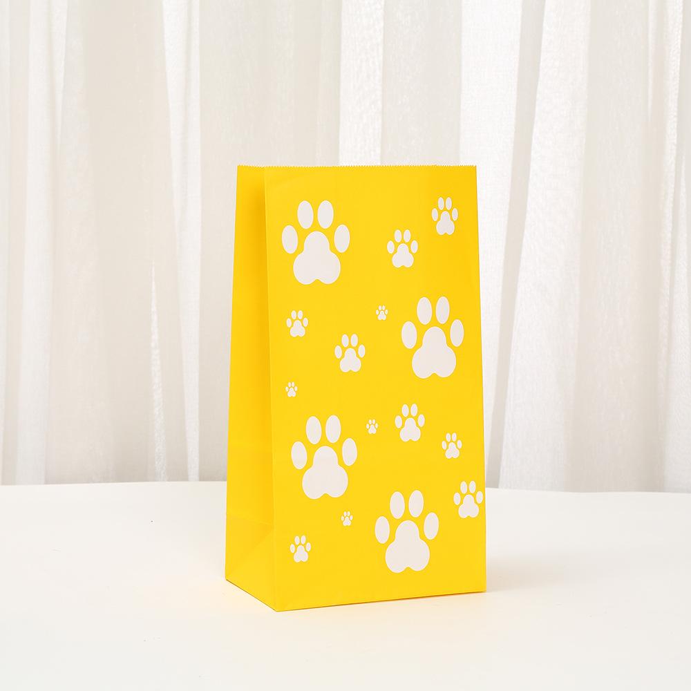 12/30pcs Paw Print Paper Bags Recyclable Pet Party Gift Bags for Children's Birthday Party Treats Return Favors Classroom Events