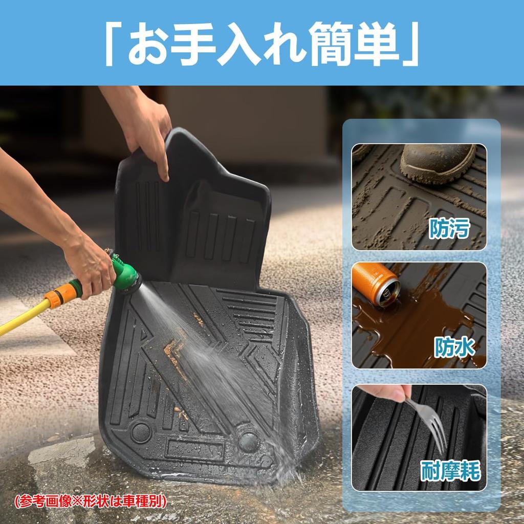 ElitingCar Compatible with New 2023 Floor Mats and Luggage 3D Trunk Antibacterial TPE Easy Interior Easy Set 2nd Rows Luggage Honda's N-BOX JF5/JF6