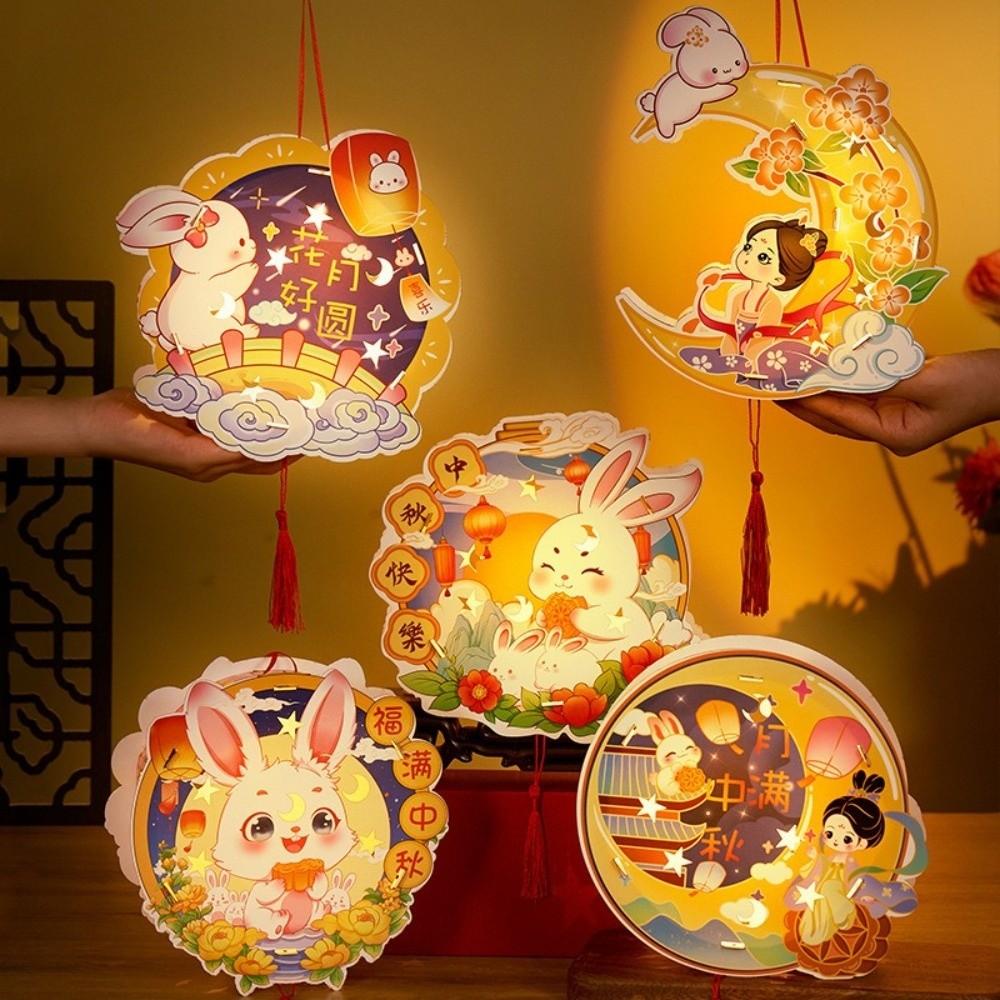 Luminous Rabbit Lanterns Cartoon Lantern DIY Material Package  Party Decoration