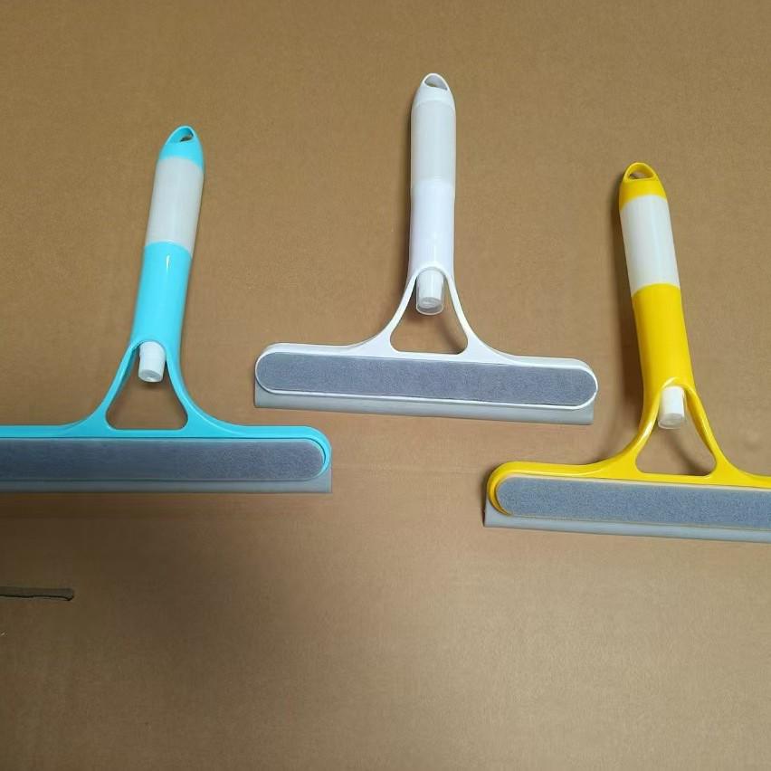 Household 3-in-1 Glass Cleaner: Double-Sided Brush & Scraper with Spray Bottle