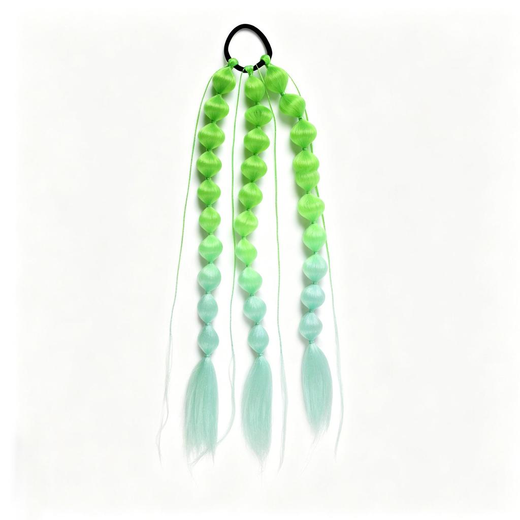 Lantern Braid Long Bubble Ponytail Wig - Fashionable Women's Street Style