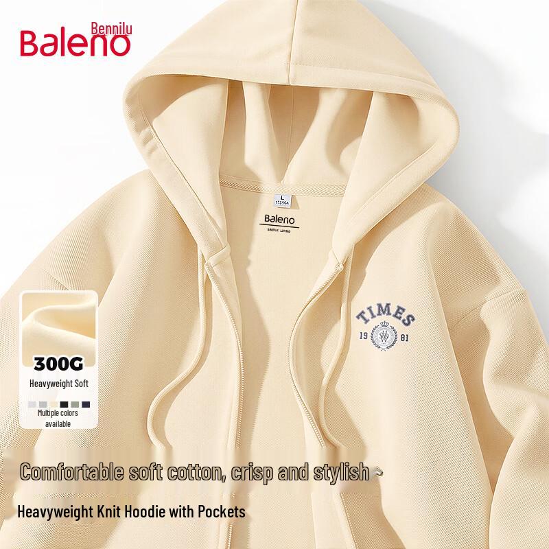 

Baleno Men s Loose Fit Hooded Zipper Sweatshirt Jacket 3XL