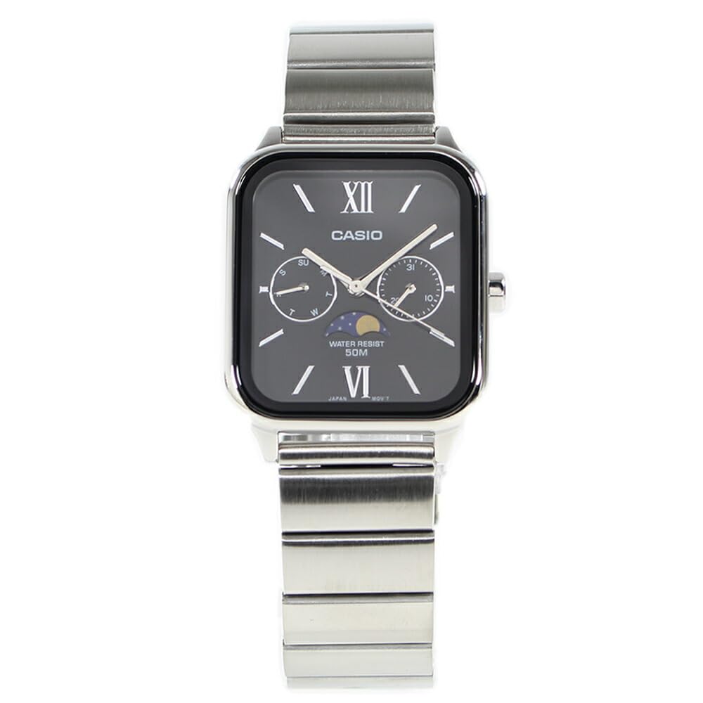 

CASIO Стандартные аналоговые квадратные часы с фазой Луны MTP-M305D-1A2 для мужчин [Товар]