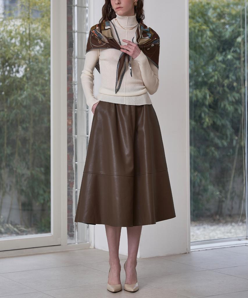 Leni And Mccoy Cut-Out Faux Leather Banding Skirt Mm10Sk470Fcy