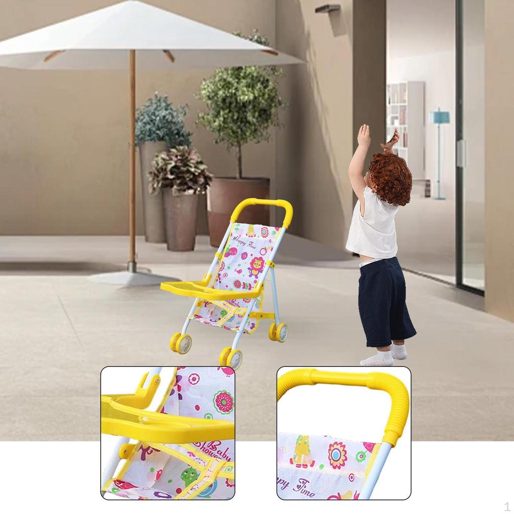 Doll Stroller Toy Creativity Interactive Role Play Simulation Pushchair