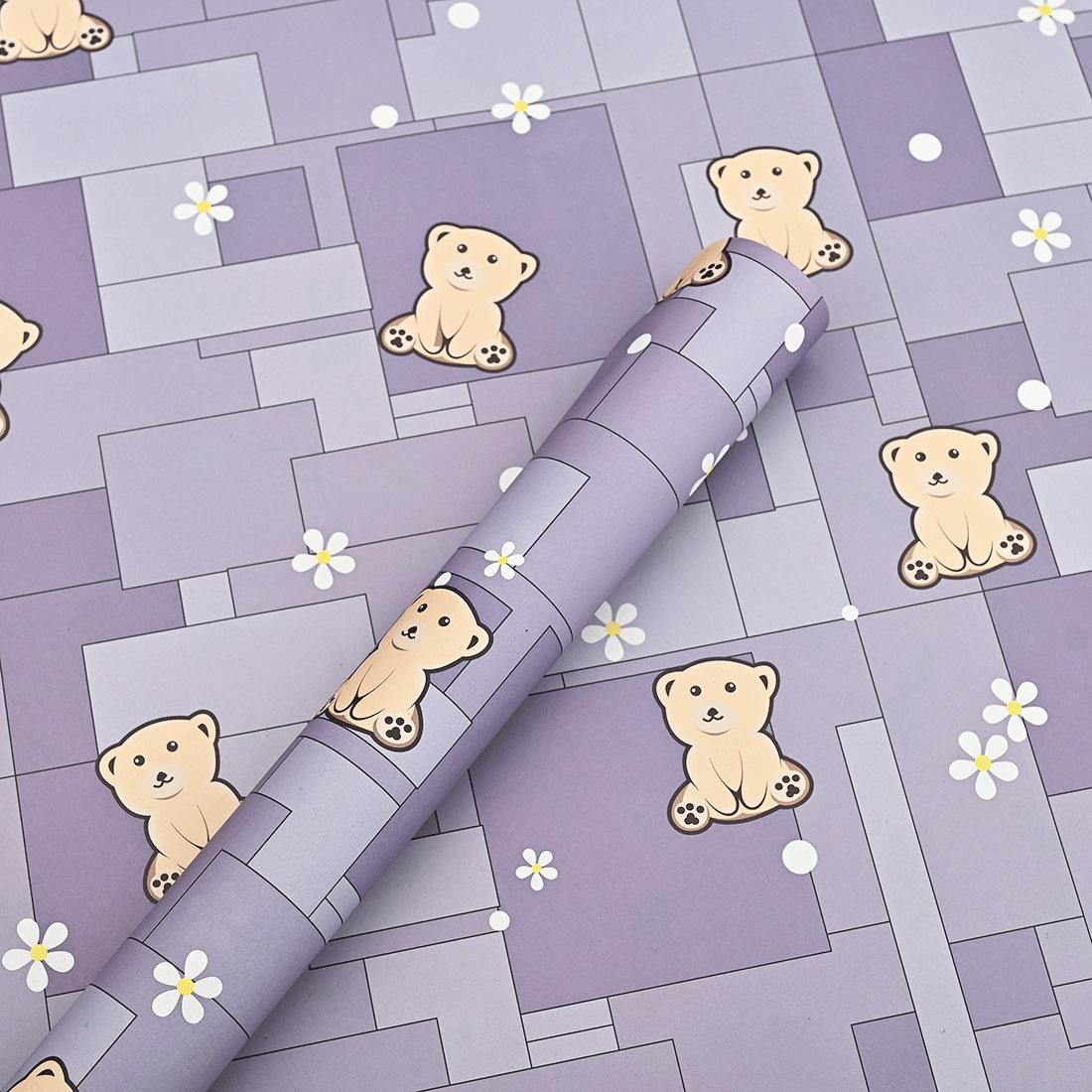 

70x50см Мультяшний Пакувальний Папір для Подарунків Ведмідь Квітка Кролик з Принтом Пакувальний Папір для Букетів Різдвяний Подарунок на День Народження Декоративний Папір