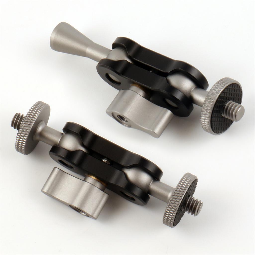 Flexible Articulating Magic Arm with Dual Ball Heads for Camera Monitor and LED Light CNC Machined Aluminum Alloy with 1/4 Inch Screws