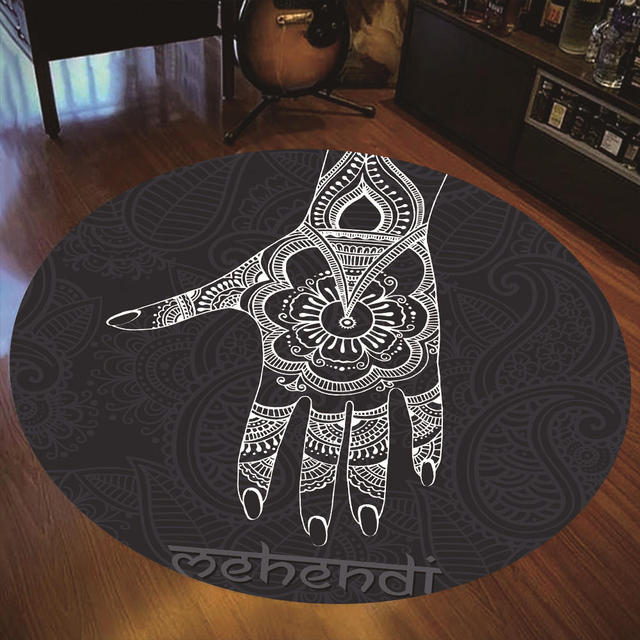 

Круглый ковер с колдовским принтом для гостиной, ковер большой площади, ковер для спальни, таинственный домашний декор, моющийся напольный коврик 40cm