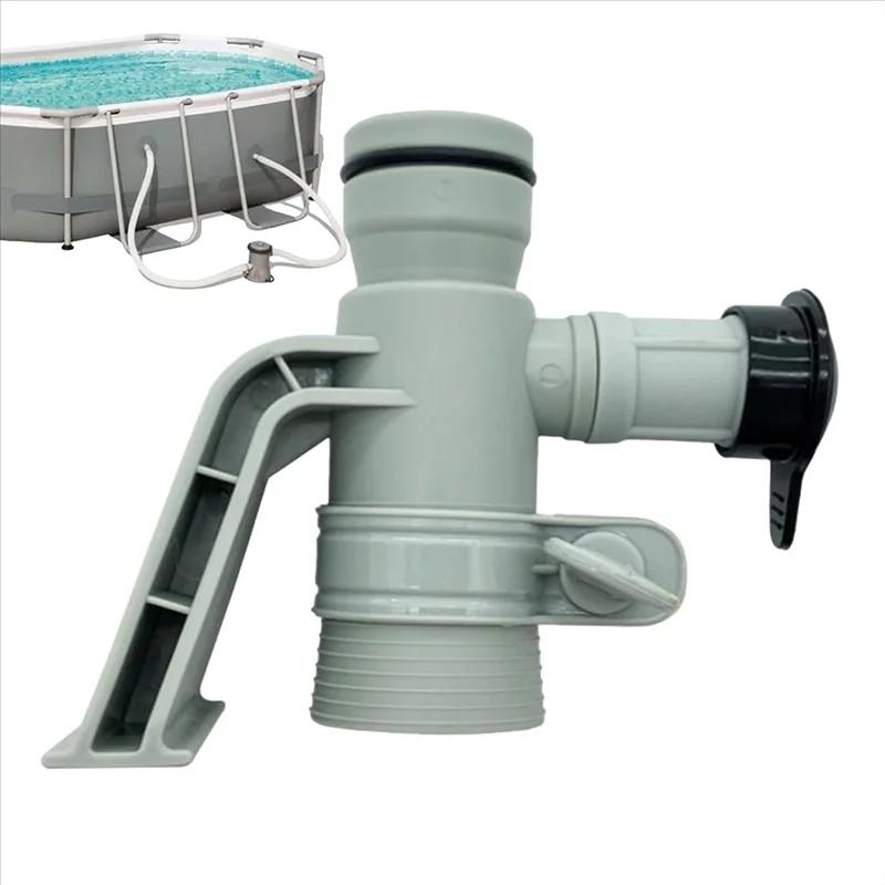 1 Set Pool Diy Accessories 637R 12363 Pool Hose Adapter Adjustable Plunger Valve With Black Cover