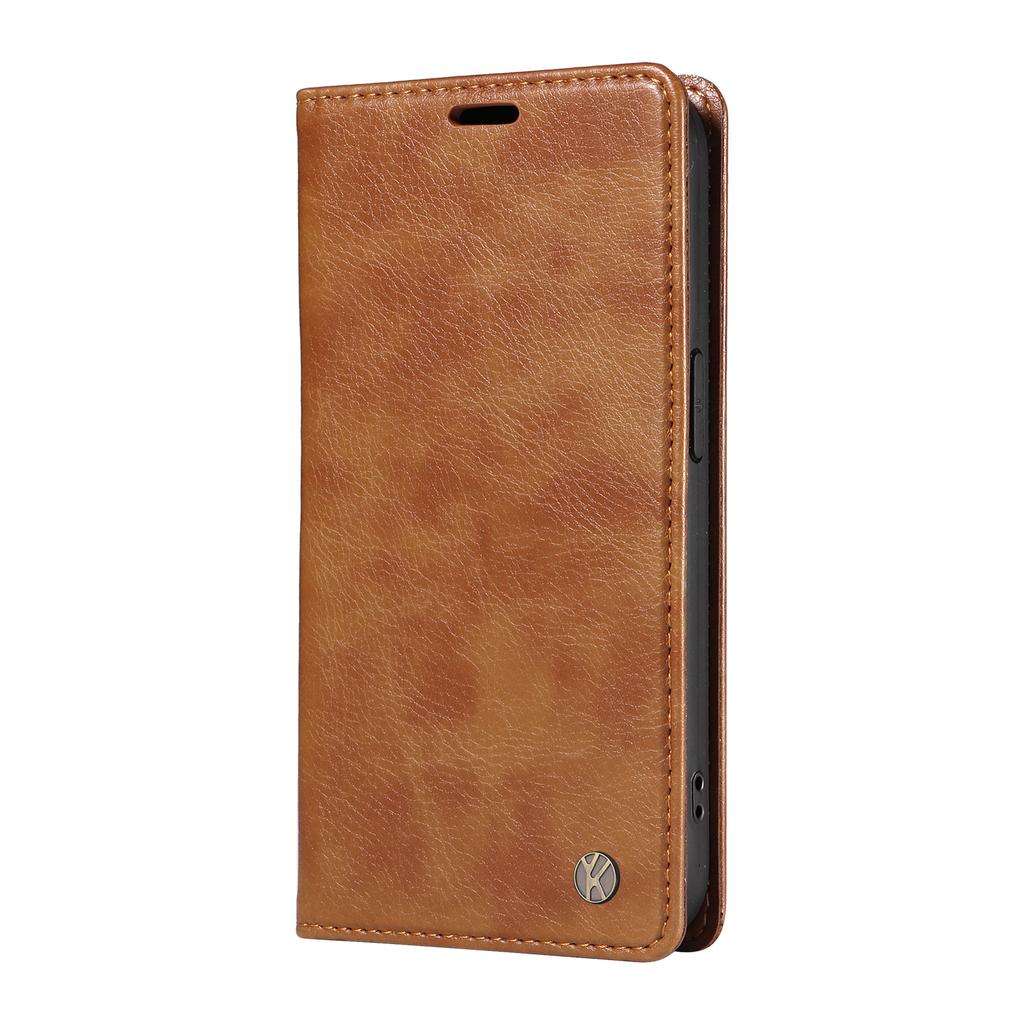 YIKATU YK-006 For Samsung Galaxy S22 5G Magnetic Case Litchi Texture Leather Flip Stand Phone Shell