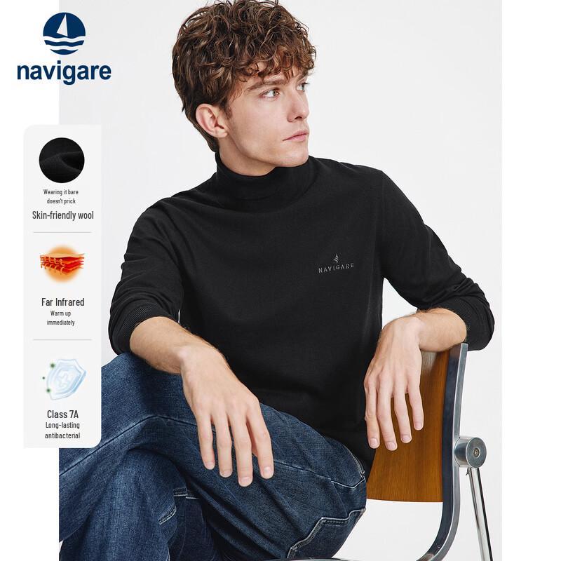 

Navigare Men s Washable Wool Blend Turtleneck Sweater M